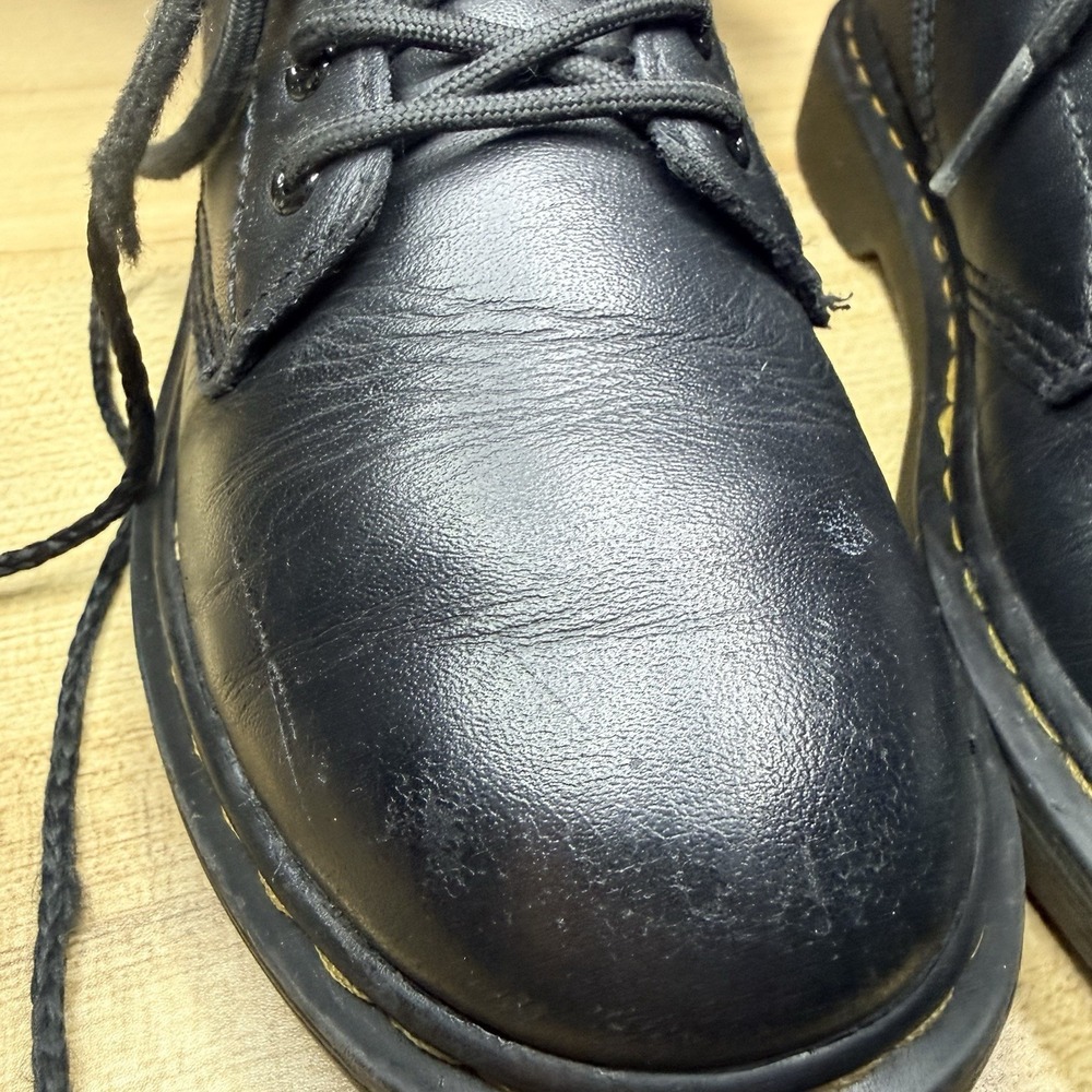 Doc Martens 1460J Black‎ Leather Combat Boots Unisex Black Size 1 READ - Picture 9 of 13